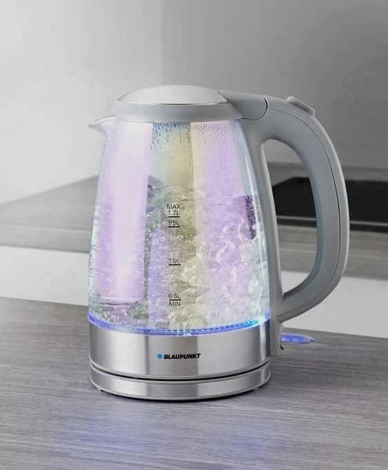 Blaupunkt Iridescent Glass Kettle 1.7L 3000W 360° Base Illuminated, Fast Boil