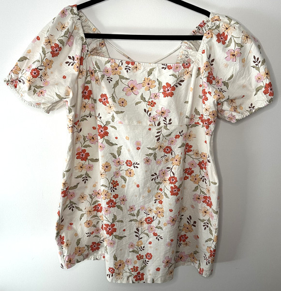 Cotton On Dress XXL Baby Doll Floral Linen Cotton Summer Puff Sleeve Boho Beach