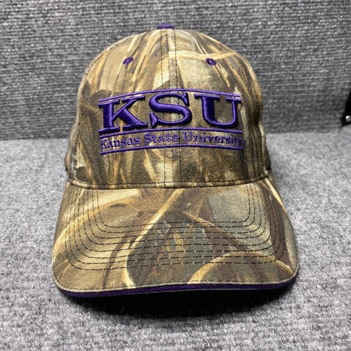 Vintage Kansas State Wildcats Mütze Kappe Riemen Rückenleiste Camouflage NCAA The Game