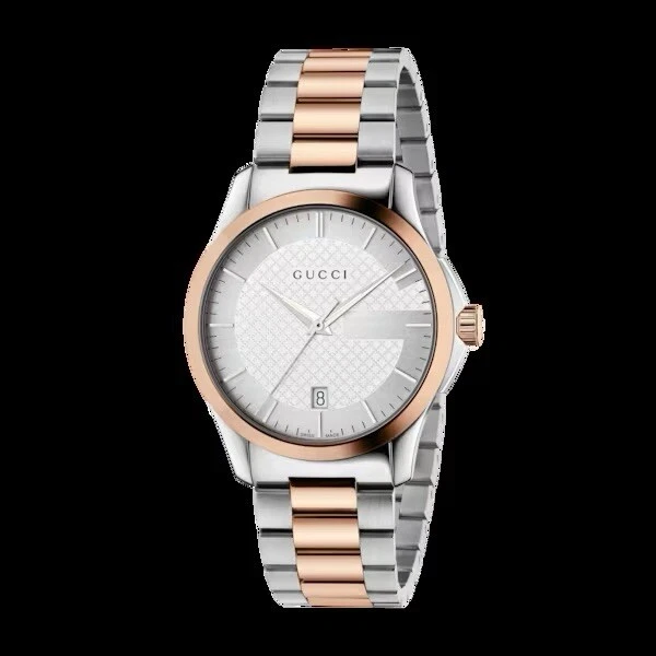 Montre pour homme Gucci Swiss Quartz en acier inoxydable habillée bicolore (YA126447)