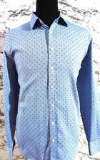 MEN'S JEFF BANKS CASUAL/DRESS 2 TONE BLUE WOVEN DOBBY SHIRT SIZE XXL