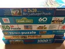 6x Puzzle Paket - Konvolut Sammlung Vintage / Retro -Sesam Straße Disney Asterix