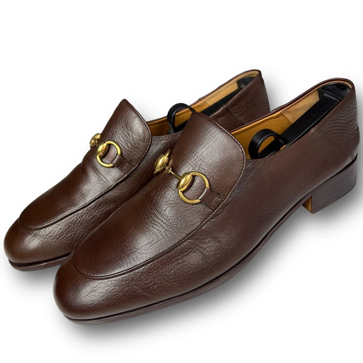 GUCCI Horsebit collapsible heels brown leather 7.5 G or 8.5 US 41.5 EUR 526297