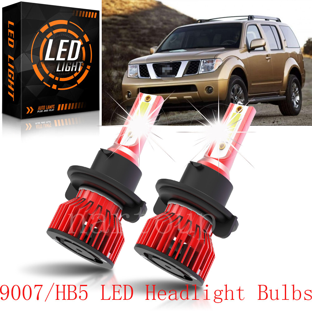 9007 HB5 LED Headlight Bulbs 6000K White for Nissan Pathfinder 2005-2012
