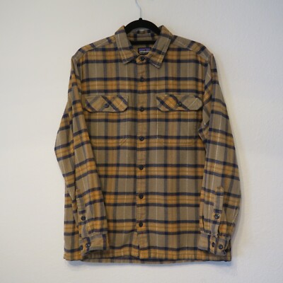 その他 handmade e Patagonia Organic Cotton Fjord Light Brown Navy Flannel Button