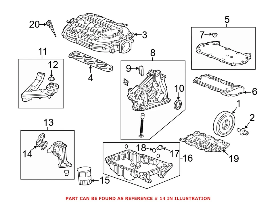 Junta de adaptador de filtro de aceite de motor OEM genuino para Acura RDX 13-15 Foto 2 de 3