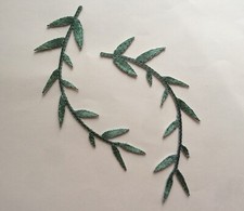 Weeping Willow Leaves Flower Iron On Sew On Embroidered Patch Appliqués Badge