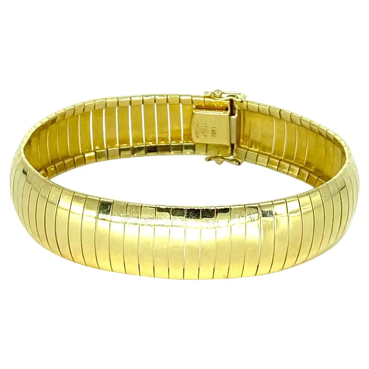 Vintage Italian Aurafin Wide Articulated Link Bracelet 14k Gold eBay