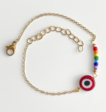Türkisches rotes Evil Eye Perlenarmband - bunter & verspielter Schutz!
