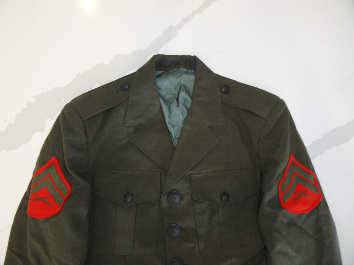 USMC MARINE CORPS ALPHA COAT SERVICE DRESS GREEN JACKET