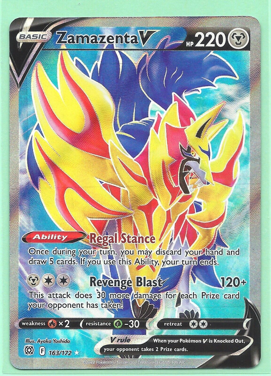 Zamazenta V Full Art - 163/172 - Brilliant Stars – Card Cavern Trading  Cards, LLC