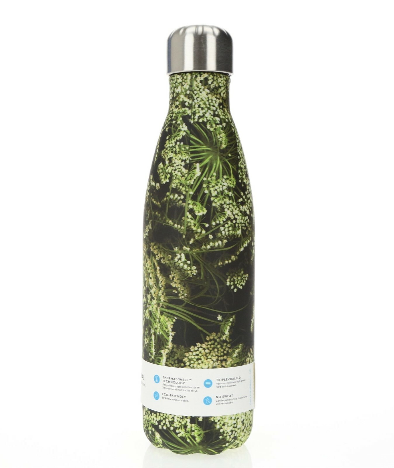 S'well Vacuum Insulated Stainless Steel Water Bottle 17oz Queen Anne's Lace