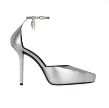 Givenchy Womens G-Lock Silver Metallic Platfo...