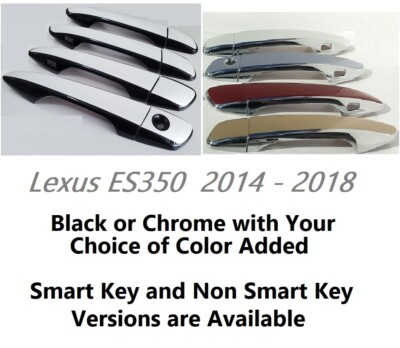 Custom Black or Chrome Door Handle Overlays 2014 - 2018 Lexus ES350 U PICK COLOR