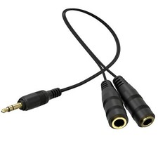 Headphone Splitter 3.5mm Aux Splitter 2 Female To 1 Male Audio Y Splitter Stereo