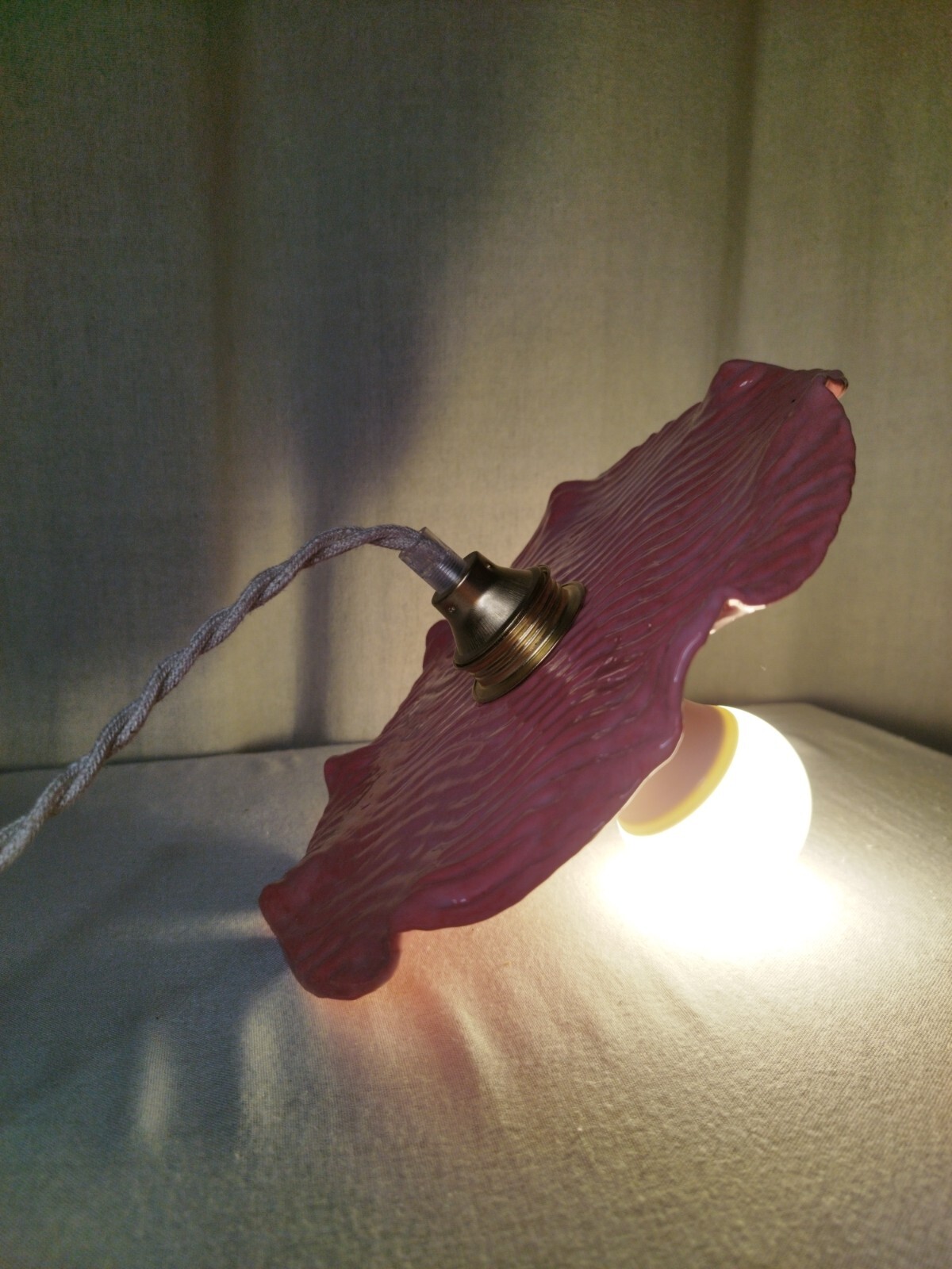 Plafonnier suspension disque ondulé cranté luminaire 3-en-1 en céramique pour chambre et salon
