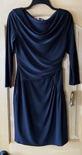 NWT Nine West 3/4 Sleeve Black Side Shirred LIned Dress 8