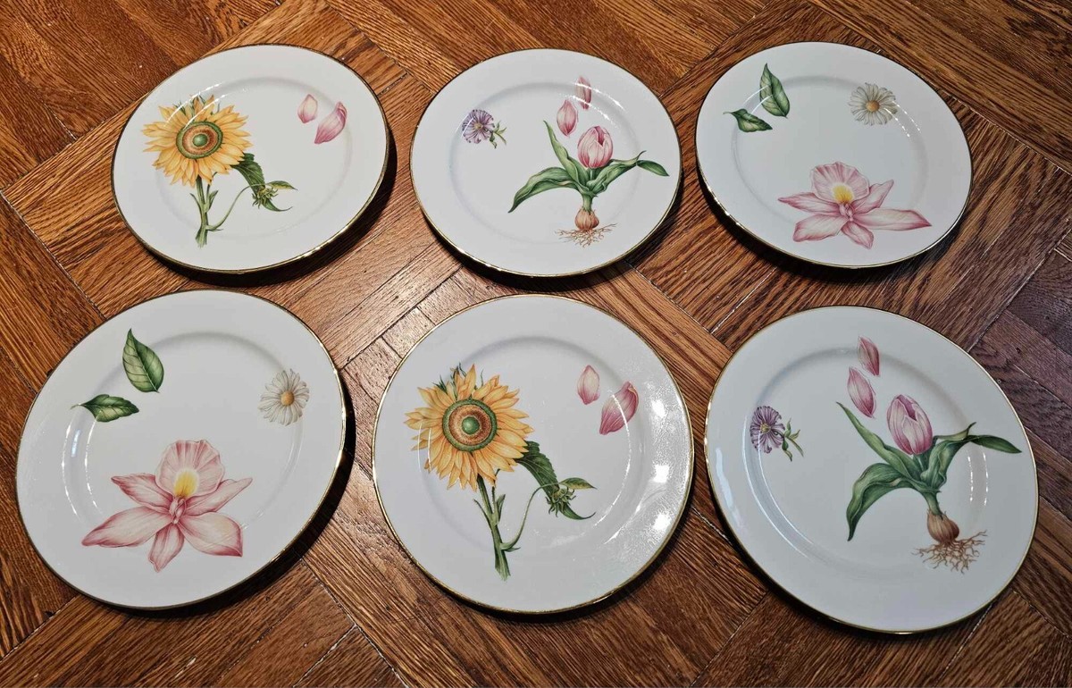 6- 1997 Limoges France Tiffany & Co Flowers Plate Sunflower