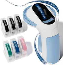 DYMO Embossing Label Maker with 6 Colour 3D Label Tape 3/8'' Dymo Omega Maker