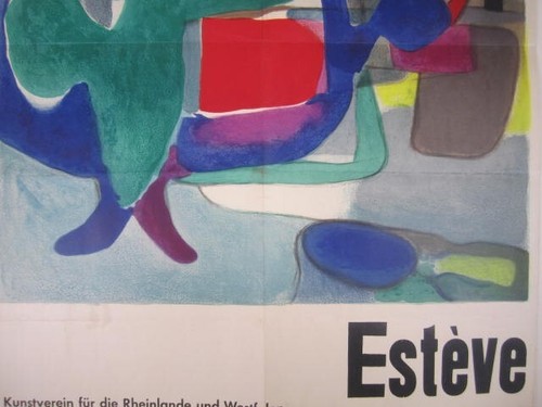 Ausstellungsplakat Maurice "ESTÉVE" Der grüne Vogel Kunstverein Düsseldorf 1961 - Bild 5 von 9