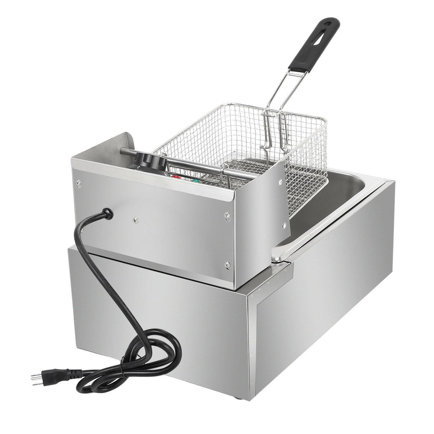 ZOKOP 2500W 6.3QT Electric Countertop Deep Fryer Basket Restaurant 6L Liter