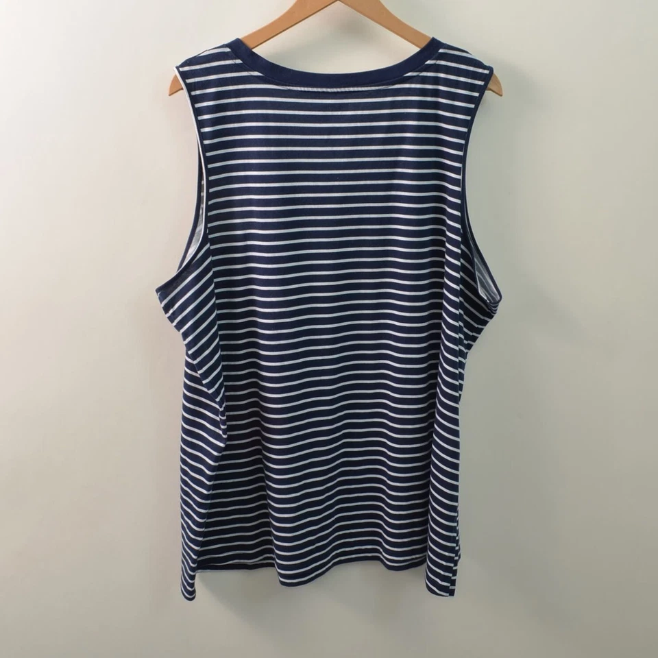 Camiseta sin mangas Croft & Barrow Intimates túnica camisa para mujer 3X azul a rayas cuello en V Foto 2 de 4