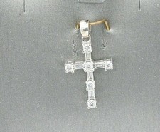 .40 Carat Natural Diamond Cross Pendant Necklace 14k White Gold Brand New 1,500