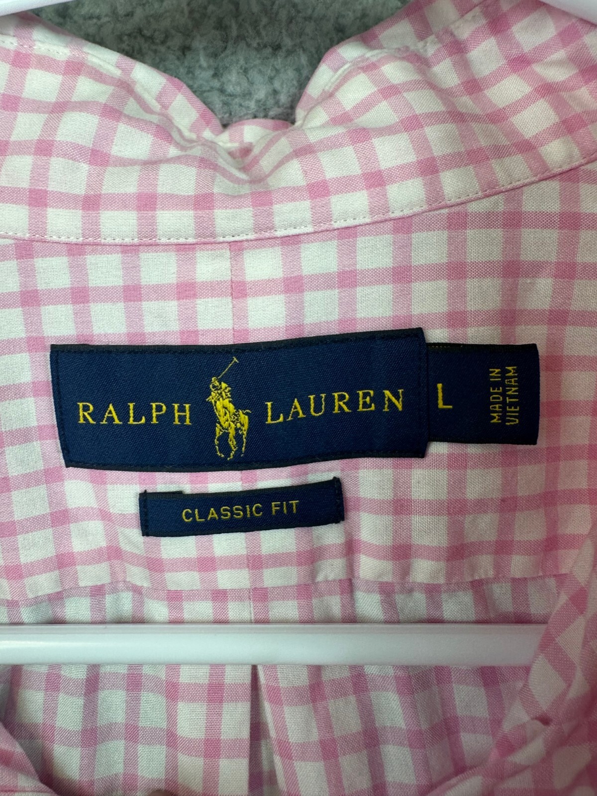 Polo Ralph Lauren Custom Fit Camicia Uomo Grande Rosa Check Preppy Uomo Pony