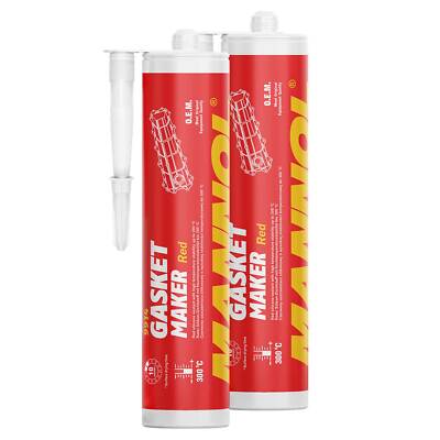 Dichtungsmittel Dichtmasse Silikon Gasket Maker rot MANNOL 9914 2 X 310 ml KFZ