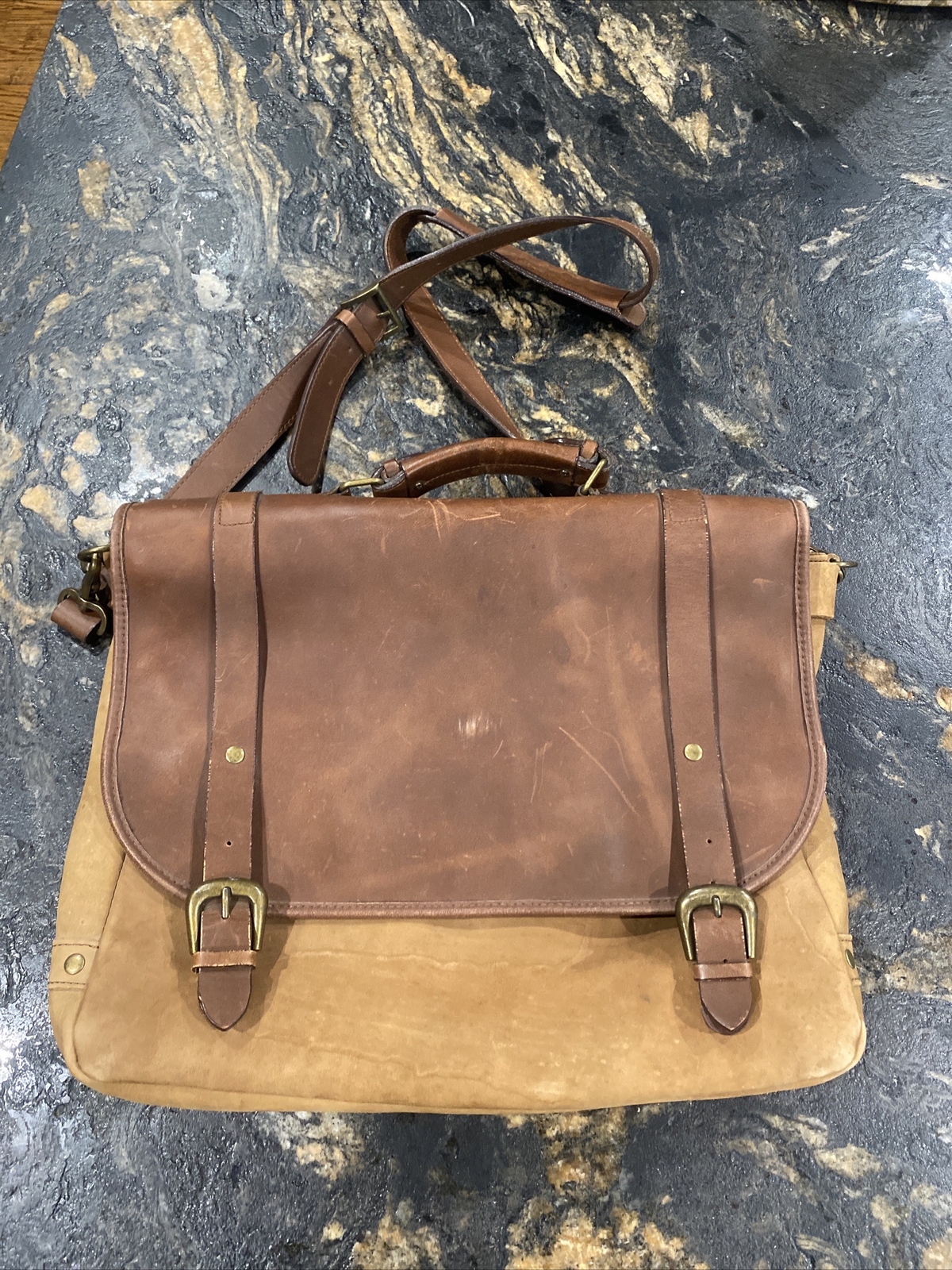 Vintage Marlboro Gear Leather Briefcase Shoulder Mess… - Gem