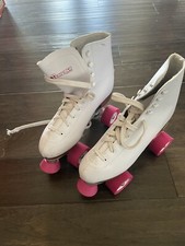 Chicago Women's Classic Roller Skates Premium White Quad Rink Skates Size 7