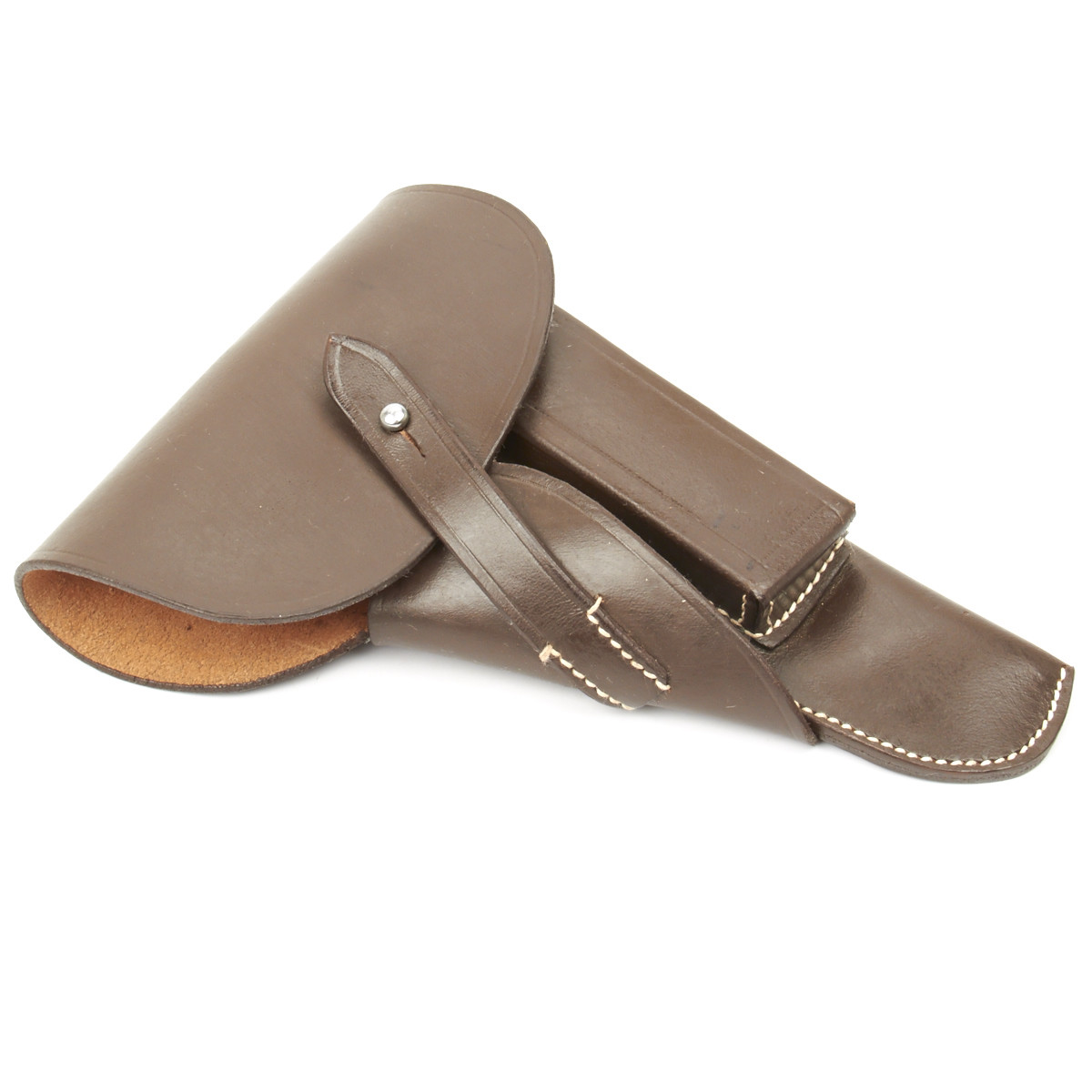 German WWII Browning High-Power Pistol Holster- Dark Brown Genuine