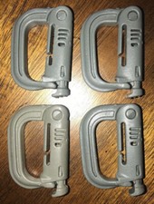 4 GrimLoc D-Ring Locking Carabiners, Foliage Green, ITW Nexus, MOLLE II, US Army