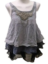 UK8 10 12 14 S/M/L JOY Sexy Babydoll Sequin Bead Tunic Dress Tank Party Top SALE