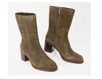 Vince Camuto Water Repellent Mid Shaft Suede Boots Zelcinna KALE