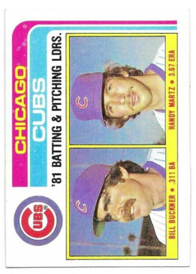 BILL BUCKNER RANDY MARTZ 1982 TOPPS TL CARD NEAR MINT CONDITION