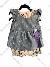 Carter  s Baby Girl 4-piece Butterfly Chambray Short/Bodysuit/Top Set size 3M NEW