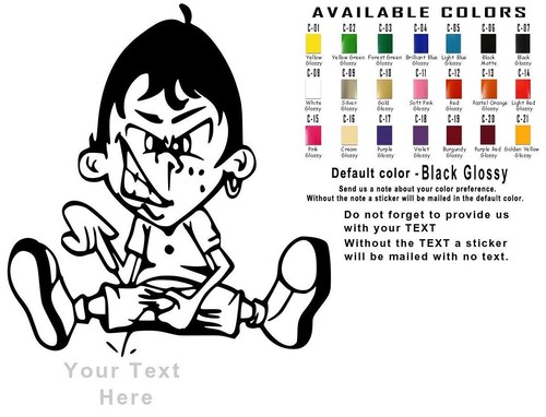 Peeing Boy Vinyl Decal Sticker Car Window Bumper Design Your Text USA Seller - Picture 7 of 13