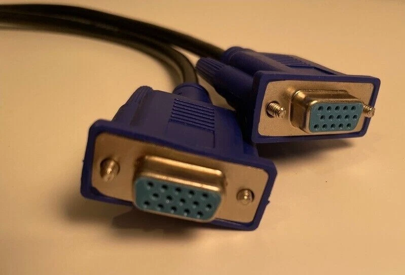 VGA SVGA 1 PC TO 2 MONITOR Male to 2 Dual Female Y Adapter Splitter Cable 15 PIN - Image 3 of 3