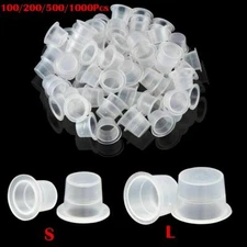 New 100/200/500/1000pcs Plastic Tattoo Ink Cup Cap Pigment Container 2Size
