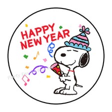 30 HAPPY NEW YEAR ENVELOPE SEALS LABELS STICKERS PARTY FAVORS 1.5" ROUND