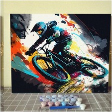 Colorful Trails: DIY Paint by Numbers Kit for Car Enthusiasts - 16x20 Canvas, Ac