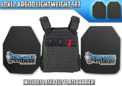 AR600 Level 3+ LIGHTWEIGHT Body Armor Plates -10x12 with Vest Med-2XL Adjustable