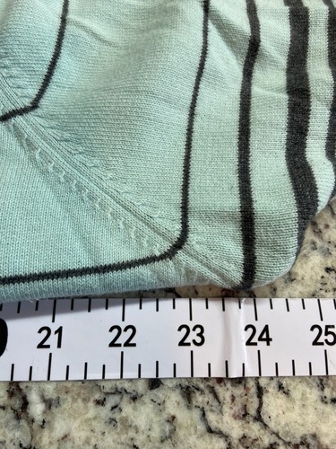 Dressbarn Woman Striped Ombre Cardigan 14/16 Black Mint Grandmacore Work - Picture 5 of 7