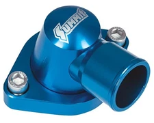 Summit Racing Billet Alum. Water Neck Chevy SBC/BBC V8 90 Degree Blue 371110BL