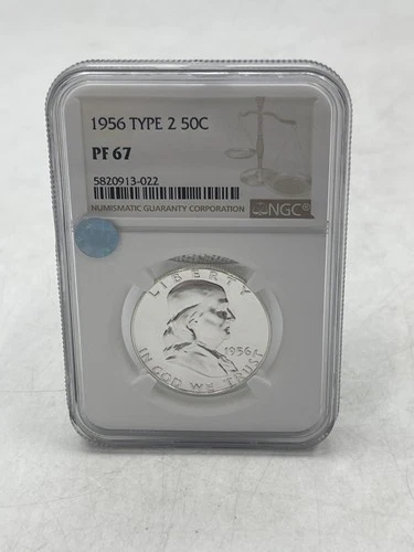 NGC Standard Brown 1956 Type 2 50C Coin PF 67