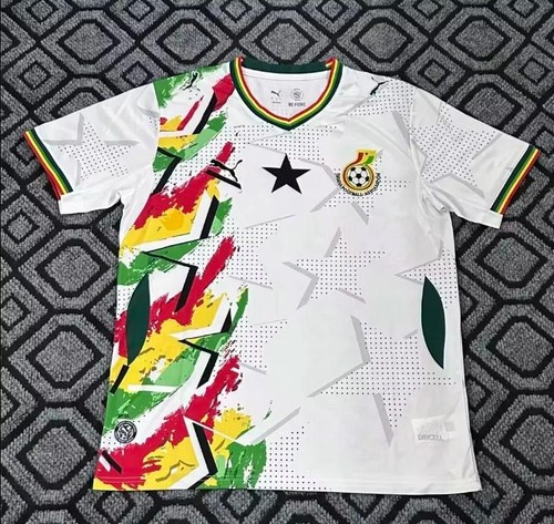 26-27 Ghana Special Edition Green and White Mens Jersey