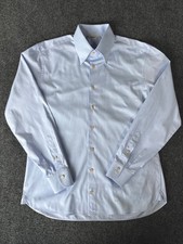 Suitsupply Shirt Mens 17/ 43 Blue ClassicFit Button Down Long Sleeve Dry Cleaned