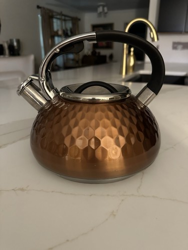 Balduzzi Italian Style Hand Hammered Stainless Steel Copper Look Teakettle