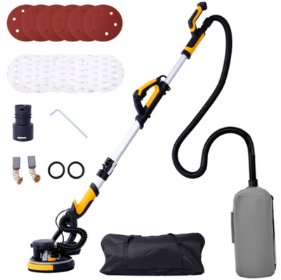 780W Drywall Sander w/Vacuum Dust Collection LED Light Variable Speed 900-1800RP